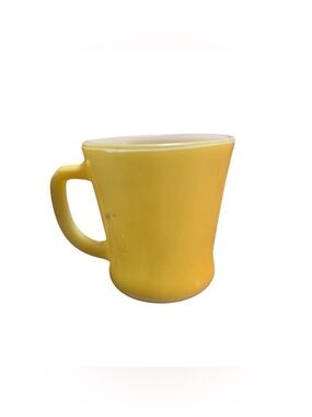 Vintage Anchor Hocking Fire King Oven Yellow Milk Glass Coffee Mug Made in USA